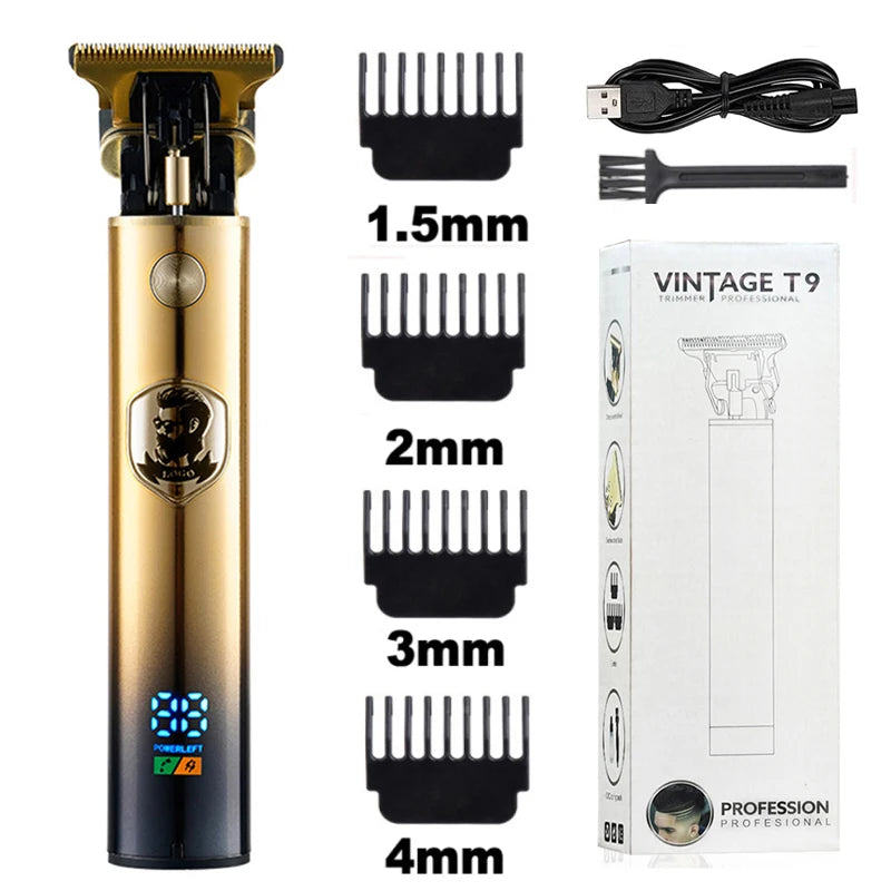 2023 T9 Hair Trimmer Barber Hair Clipper Cordless Hair Cutting Machine Beard Trimmer Shaving Machine Electric Razor Men Shaver