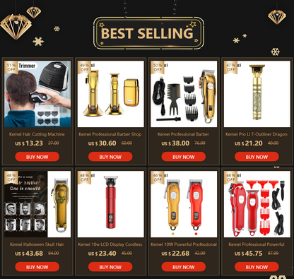 KEMEI Beard Trimmer Electric Hair Clipper Trimmer Rechargeable maquina de cortar o cabelo Razor Barber Trimmer Grooming KM-2516