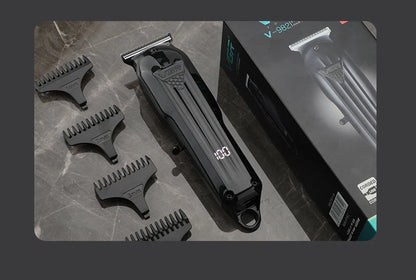 VGR Hair Trimmer Professional Hair Clipper Electric T-Blade Hair Cutting Machine 0mm LED Display Barber Trimmer for Men V-982