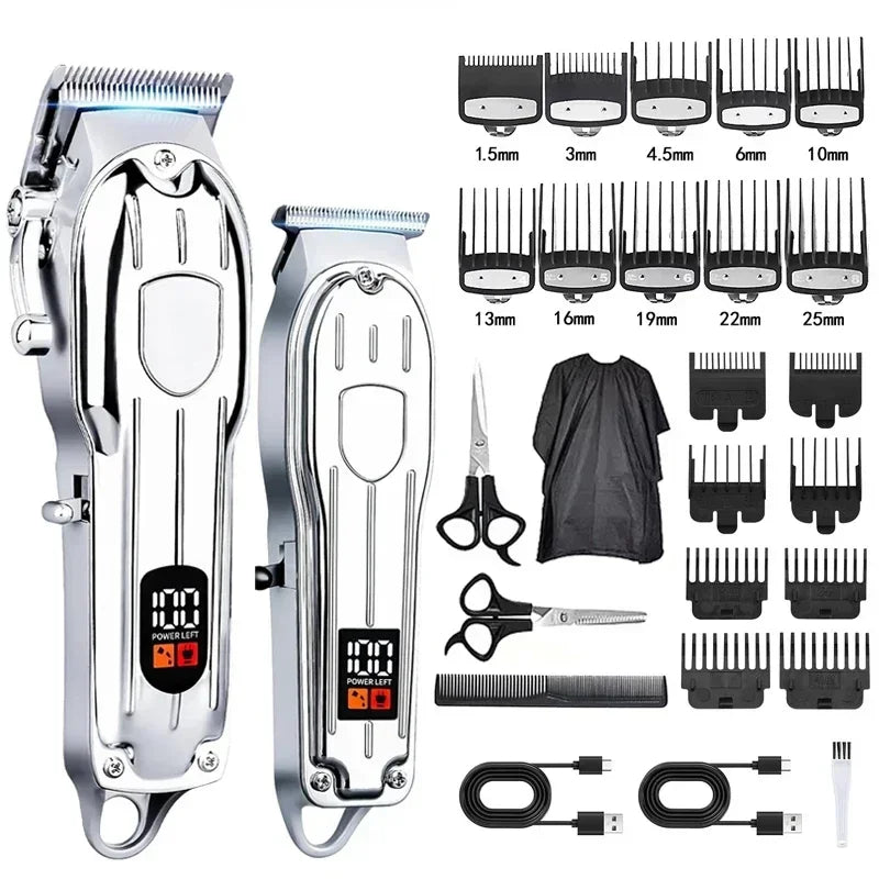 Hair Clipper Beard Trimmer for Men, Professional Electric Hair Clippers Set Cordless Hair Trimmer for Family,Gifts for Men
