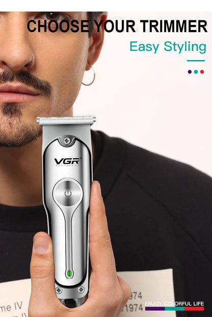 VGR 071 Hair Trimmer Professional Hair Clipper Rechargeable Hair Cutting Machine T-Blade Cordless Portable Trimmer for Men