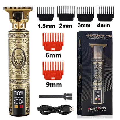 2023 T9 Hair Trimmer Barber Hair Clipper Cordless Hair Cutting Machine Beard Trimmer Shaving Machine Electric Razor Men Shaver