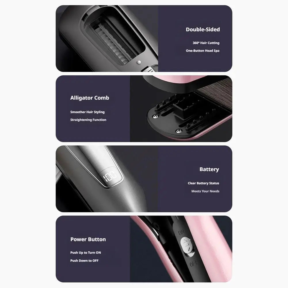 Automatic Split End Hair Trimmer Damaged Hair Cutter No Hurt Hair Repair Frizzy Dry Split Ends Straight Smooth Hair Styling Tool