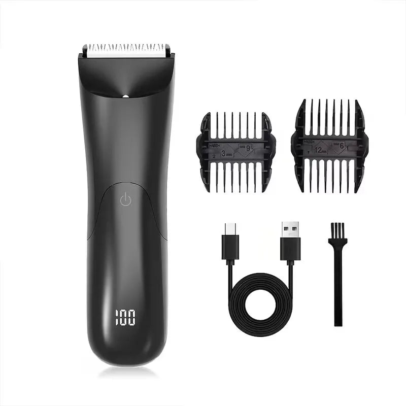 Men's Body Hair Trimmer Epilator Beard Shaver for Groin Chest Armpit Arms Legs - All-In-One Hair Removal Razor