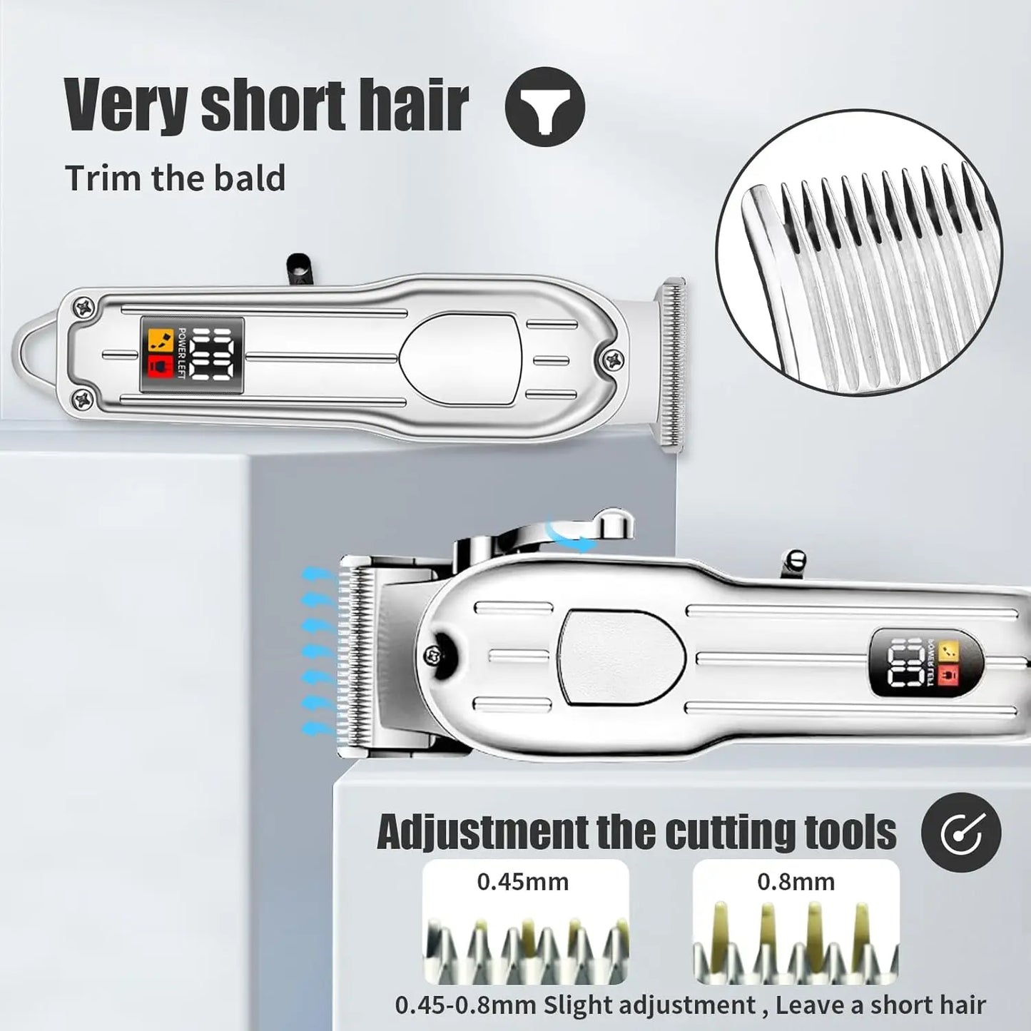 Hair Clipper Beard Trimmer for Men, Professional Electric Hair Clippers Set Cordless Hair Trimmer for Family,Gifts for Men