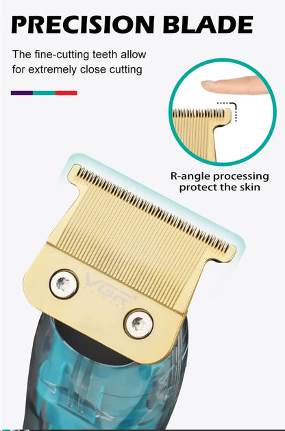 Original VGR Professional Hair Trimmer For Men Electric Beard Trimmer Rechargeable Hair Clipper Washable Haircut Barber Shop Kit