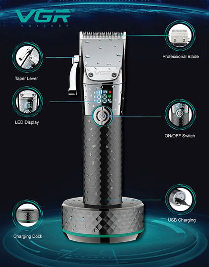 VGR Long Life Hair Trimmer Powerful Power Hair Trimmer Set for Men with Base series hair trimmer