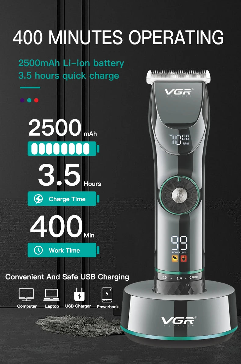 VGR Long Life Hair Trimmer Powerful Power Hair Trimmer Set for Men with Base series hair trimmer