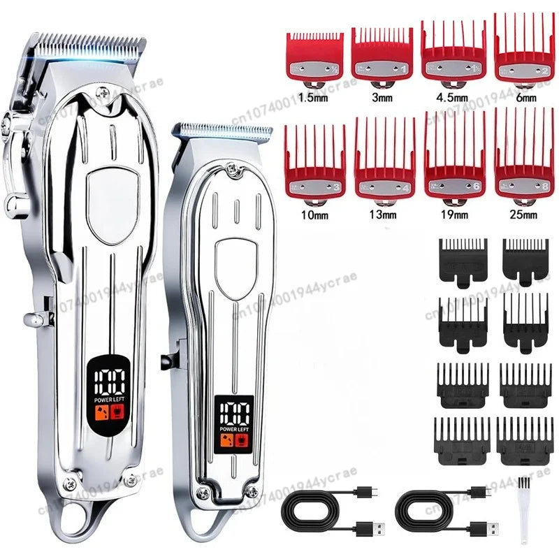 Hair Clipper Beard Trimmer for Men, Professional Electric Hair Clippers Set Cordless Hair Trimmer for Family,Gifts for Men