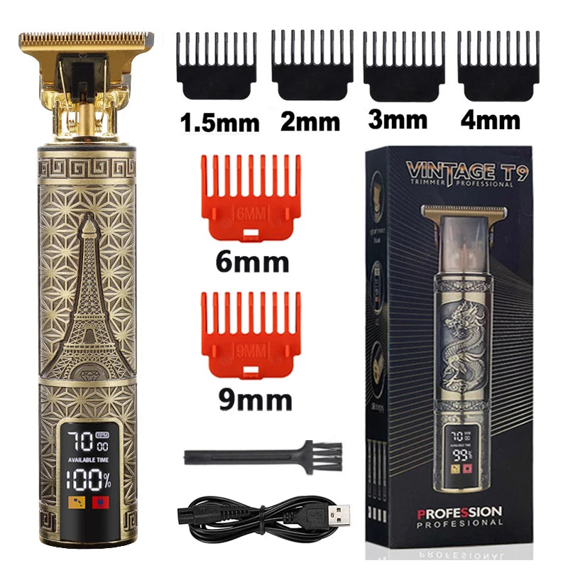 2023 T9 Hair Trimmer Barber Hair Clipper Cordless Hair Cutting Machine Beard Trimmer Shaving Machine Electric Razor Men Shaver