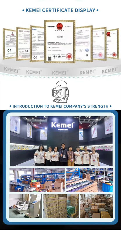 Kemei 2299 Barber Cordless Hair Trimmer 0mm Zero Gapped Carving Clipper Detailer Professional Electric Finish Cutting Machine