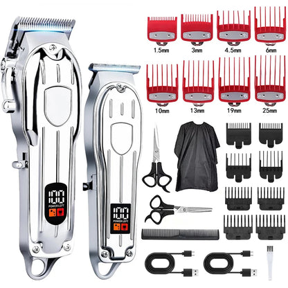 Hair Clipper Beard Trimmer for Men, Professional Electric Hair Clippers Set Cordless Hair Trimmer for Family,Gifts for Men