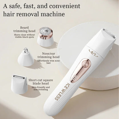 3-in-1 hair trimmer, electric digital hair trimmer, women's bikini hair remover, suitable for eyebrows, armpits, and body