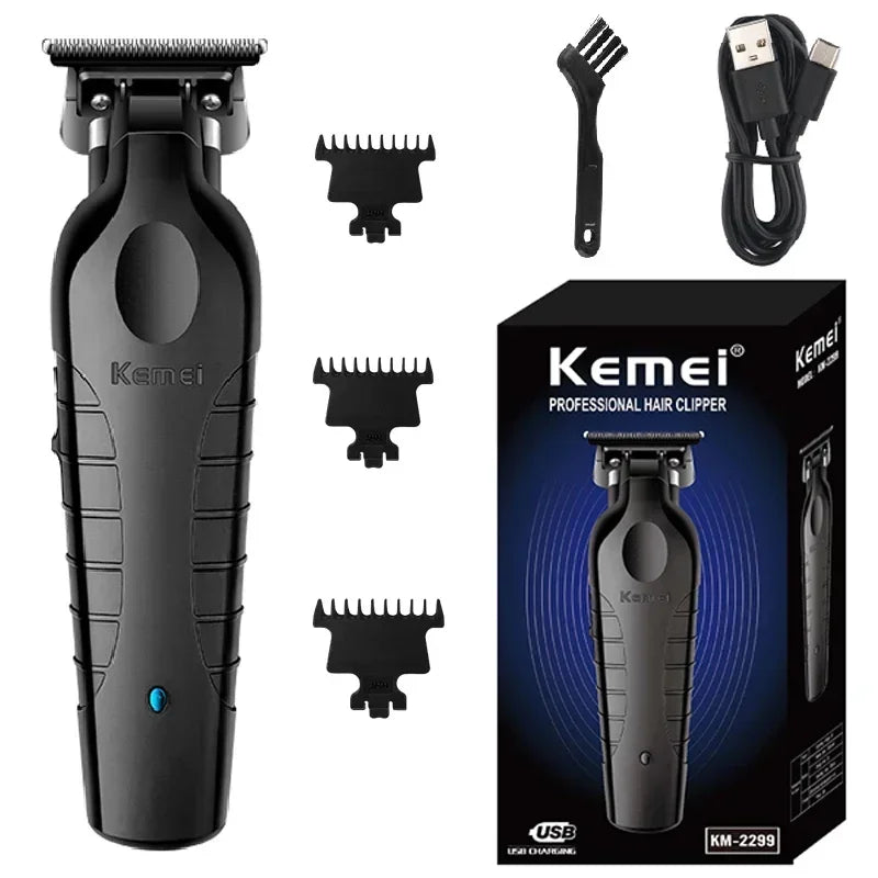 2026 New Year, New Look! Kemei Professional Hair Clipper & Trimmer for Men, T-Blade Zero-Gap Edger, Cordless Slimline Design, Ho