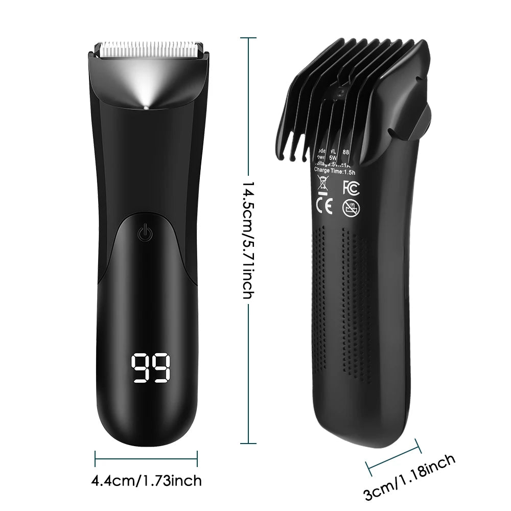 Men's Groin Body Hair Trimmer Electric Shaver For Men Ball Pubic Private Areas Hair Removal Chest Arm Leg Shaving Machine Razor